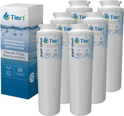 فلتر مياه للثلاجة من Tier1 UKF8001، 6 قطع | بديل لفلتر ويرلبول 4، EveryDrop EDR4RXD1، 4396395، Maytag UKF8001، FMM-2، UKF8001AAXX-750، 469006، فلتر الثلاجة in Kuwait