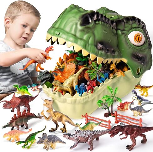 Dinosaur Toys Kids 3-5, 45PCS Jurassic Playset with Trees & Fence in Kuwait