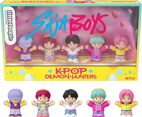 ​Little People Collector Kpop Demon Hunters: Saja Boys Special Edition Set for Movie Fans, 5 Figures in a Display Package in Saudi Arabia