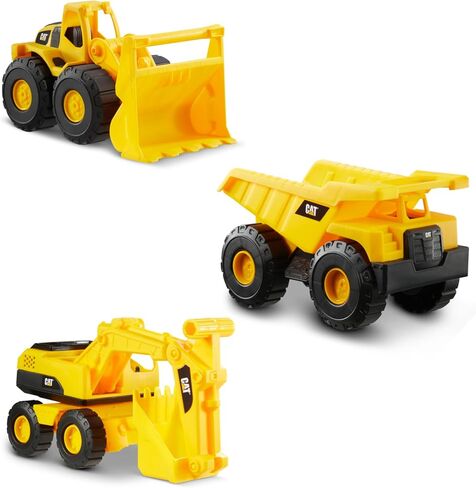 ألعاب Cat Construction ، Mini Crew 3-Pack 7 "، ألعاب مركبة البناء الصفراء التي تعمل بالدفع ، تشمل شاحنة تفريغ ، وعملية محمولة ، وحفارة للأطفال والأطفال الصغار الذين تتراوح أعمارهم بين 2+ in Kuwait
