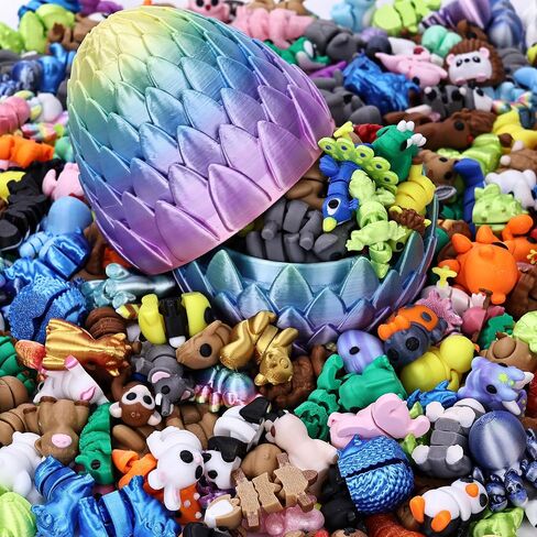 50 pcs 3D Printed Animal Figurines, Mini Articulated Animal Figurines Toys, Party Favors, Pocket Fidget Toys, Goodie Bag Stuffers, Exchange Gifts, Desk Pets, Classroom Rewards for Kids, Birthday Gifts in Kuwait