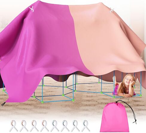LOVEGRASS 118 Inch Blanket Fort Building Kit for Kids, Fort Making Kit in Kuwait