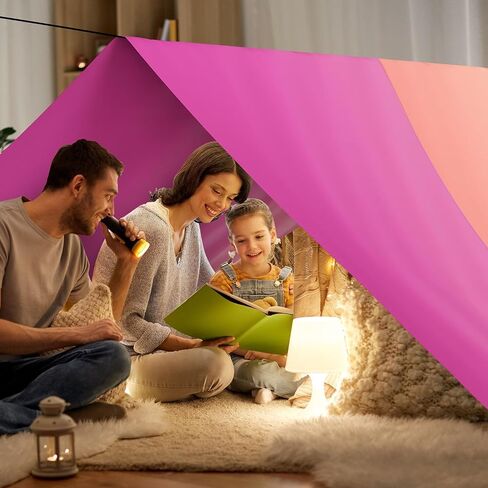 LOVEGRASS 118 Inch Blanket Fort Building Kit for Kids, Fort Making Kit in Kuwait