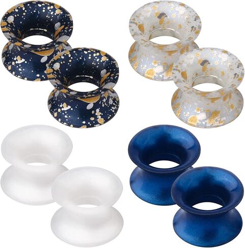 OUFER 8PCS Soft Silicone Ear Gauges Flexible Ear Skin Tunnels Earlets Plugs Stretcher Expander Set Ear Piercing Jewelry in Kuwait