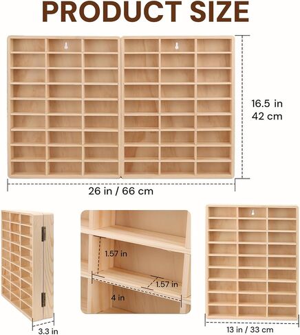 Wooden Wall Mount Display Case for 54 Hot Wheels & 1/64 Scale Model Cars - Collapsible Toy Car Storage Organizer Shelf, Could Easily be Painted/Stained for a DIY Project in Saudi Arabia