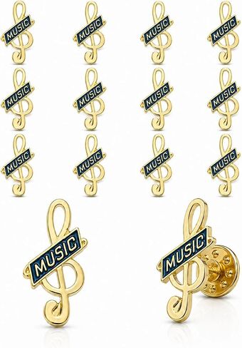5/8 Inch Music Choir Clef Lapel Pin - Package of 12, Poly Bagged in Kuwait
