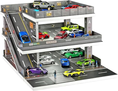 Display Case for Hot Wheels Matchbox,Lighted Ramp Scene Parking Garage in Kuwait