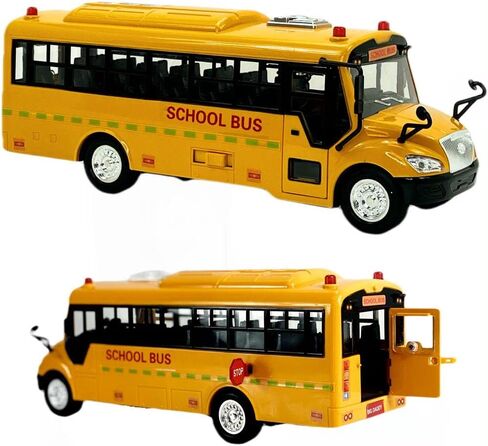 Big Daddy Huge Yellow School Bus with Lights and Cool Openable Doors Pull Back Toy School Bus with Sounds and Songs for Girls, Boys, Toddlers in Kuwait