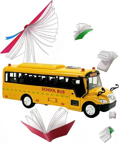 Big Daddy Huge Yellow School Bus with Lights and Cool Openable Doors Pull Back Toy School Bus with Sounds and Songs for Girls, Boys, Toddlers in Kuwait