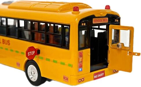 Big Daddy Huge Yellow School Bus with Lights and Cool Openable Doors Pull Back Toy School Bus with Sounds and Songs for Girls, Boys, Toddlers in Kuwait