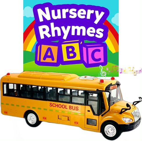 Big Daddy Huge Yellow School Bus with Lights and Cool Openable Doors Pull Back Toy School Bus with Sounds and Songs for Girls, Boys, Toddlers in Kuwait