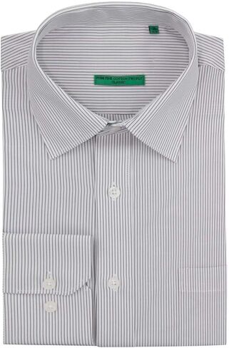 DTI BB Signature Men's Modern Classic Fit 2 Ply Pure Cotton Striped Dress Shirt in Saudi Arabia