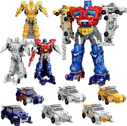Magnetic Car Robot Toys for Kids, 6 Vehicles Transforming Toys for boys 6-8 in Saudi Arabia