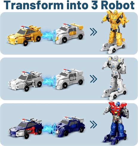 Magnetic Car Robot Toys for Kids, 6 Vehicles Transforming Toys for boys 6-8 in Saudi Arabia