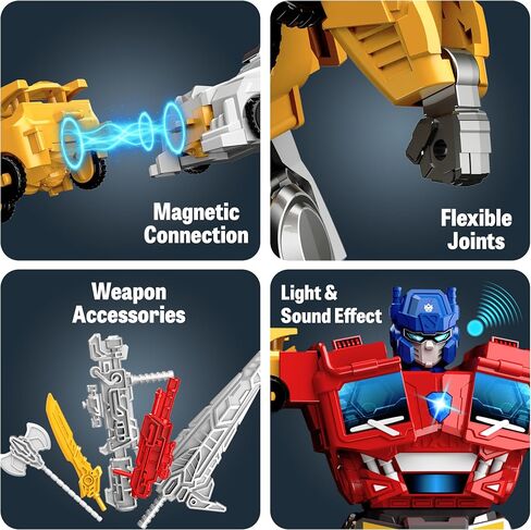 Magnetic Car Robot Toys for Kids, 6 Vehicles Transforming Toys for boys 6-8 in Saudi Arabia