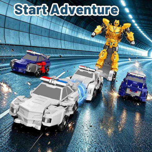 Magnetic Car Robot Toys for Kids, 6 Vehicles Transforming Toys for boys 6-8 in Saudi Arabia