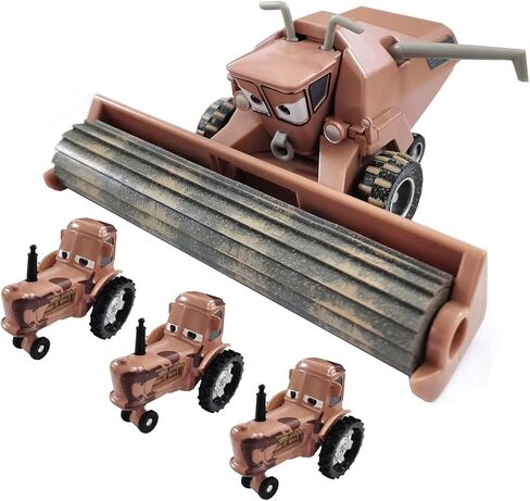 Movies Cars 2 3 Curz Black Storm Jackson McQueen Mater I Screamer Archbishop Giant Wheels Metal Diecast Friction Powered Truck Toy (Frank Harvester and Cows Tractor) in Kuwait