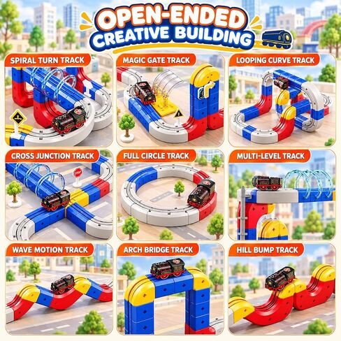Electric Train Set for Kids Ages 4-8, 2 Trains Flexible Race Track-138 PCs in Kuwait