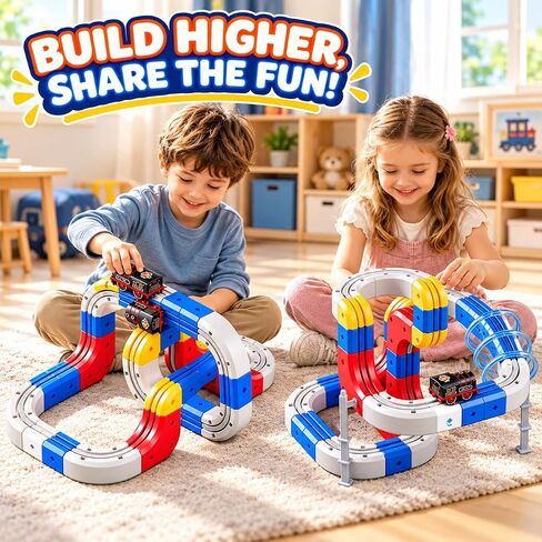 Electric Train Set for Kids Ages 4-8, 2 Trains Flexible Race Track-138 PCs in Kuwait