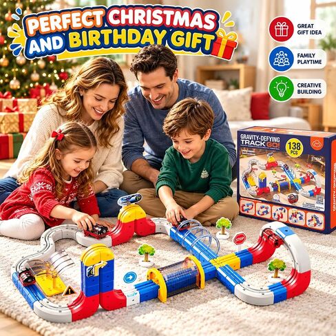 Electric Train Set for Kids Ages 4-8, 2 Trains Flexible Race Track-138 PCs in Kuwait