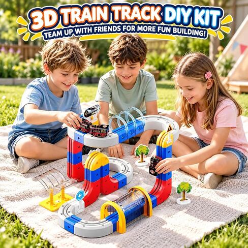 Electric Train Set for Kids Ages 4-8, 2 Trains Flexible Race Track-138 PCs in Kuwait