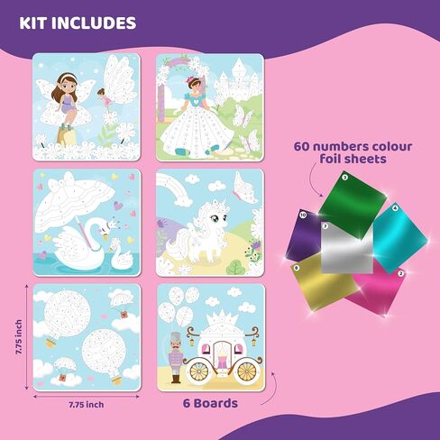 jackinthebox Foil by Number Vehicle,Foil Art Crafts Kit,Girls Toys Ages 4–8 in Kuwait