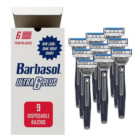 Barbasol Ultra 6 Plus Premium Disposable Razor Value Pack Bundle (3 Packs/9 Total Razors) in Saudi Arabia