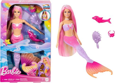 Barbie Mermaid Doll, Malibu with Pink Hair and Pet Dolphin in Kuwait