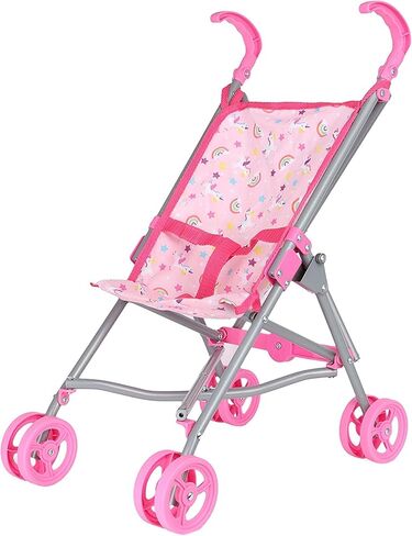 Dream Collection, Doll Stroller - Metal Fold Up and Down Umbrella Stroller for Realistic Pretend Play, Pink - 23" in Saudi Arabia