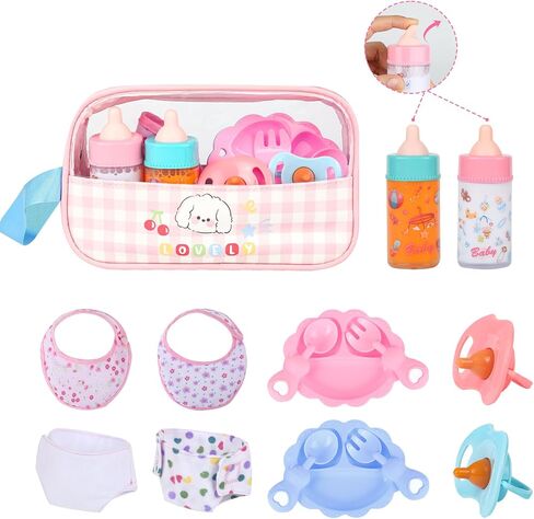 CARANOVO Baby Doll Accessories Set, 7 Pcs Feeding and Caring Kit in Kuwait