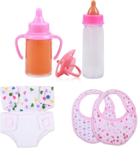 CARANOVO Baby Doll Accessories Set, 7 Pcs Feeding and Caring Kit in Kuwait