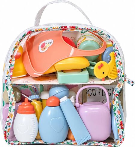 JC Toys Deluxe Disappearing Magic Bottles | Fits All Dolls | Milk and Juice | Flower Theme | Ages 2+ , Pink in Kuwait