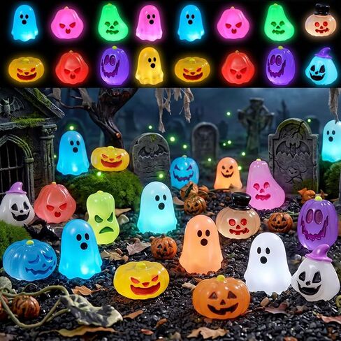 84pcs Halloween Mini Figures,Glow in The Dark Tiny Statue for Halloween Party Favors Dollhouse Decorations Toys in Kuwait