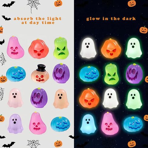 84pcs Halloween Mini Figures,Glow in The Dark Tiny Statue for Halloween Party Favors Dollhouse Decorations Toys in Kuwait