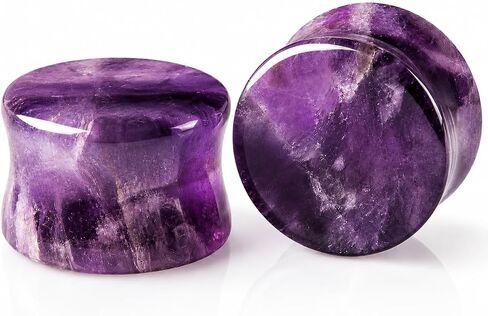 Stuppendux 2PCS Stone Ear Plugs Tunnels Saddle Expander Body Piercing Set Gauges 2g-1'' in Kuwait