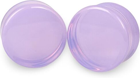 Pair of Lavender Opalite Stone Double Flare Plugs (STN-725) in Kuwait