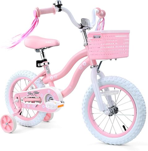 bicystar Girls Bike Ages 3-8, 12-18 Inch with Training Wheels, Pink/Blue in Saudi Arabia