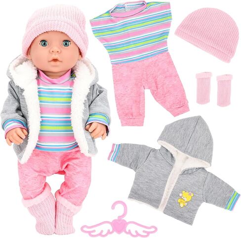 5 PCS Baby Doll Clothes & Accessories for 14-16 inch Baby Dolls in Saudi Arabia