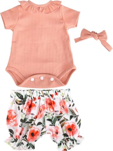 Aori Lifelike Baby Dolls Clothes 20 Inch Pink Shirt and Floral Pants Set for 17-20 in Realistic Reborn Girl Doll in Kuwait