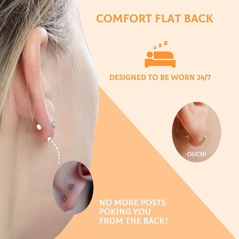 Titanium Labret Studs Cartilage Earring With CZ Opal Internally Threaded Ear Lobe Lip Piercing 16G Medusa Ring Monroe Helix Tragus Studs Jewelry 6 8 10mm in Kuwait