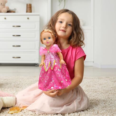 9 pcs American Doll Clothes Set for 18 inch Dolls, Doll Clothing Outfits Include 7 Different Princess Dresses, Crown, Hair Bow, Christmas Birthday Gift for Girls in Kuwait