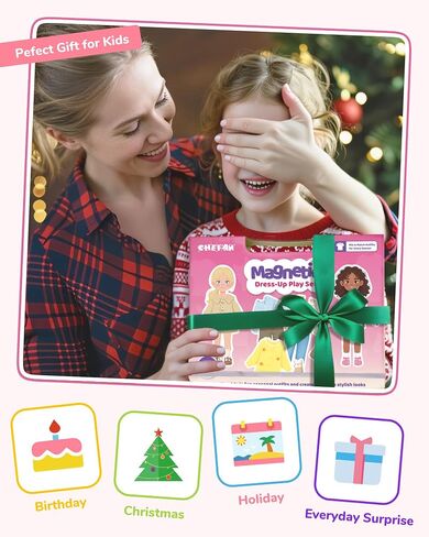 CHEFAN Magnetic Dress Up Dolls with Seasonal Outfits and Storage Box in Saudi Arabia