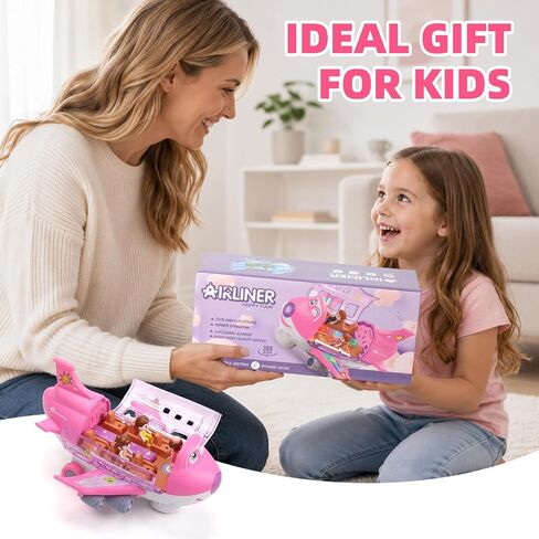 TOMMYHOME Rotatable Airplane Toy for Toddlers, LED Flashing Lights & Melodies, Safe Sensory Baby Plane, Educational Gift for Kids Ages 3-8, Perfect Birthday Present in Saudi Arabia