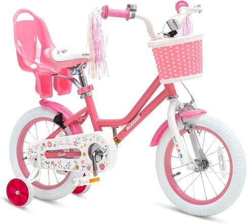 Bixike Princess Style Girls Bike with Basket and Doll Seat for 2-12 Years Old Kids, 12 14 16 18 Inch Bicycle for Children with Training Wheels, 20 Inch with Kickstand, Multiple Colors. in Saudi Arabia