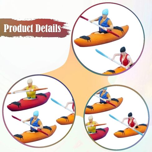 Mini Kayak Figure Model Multicolor Resin Boat Ornament for Dollhouse Lake in Saudi Arabia