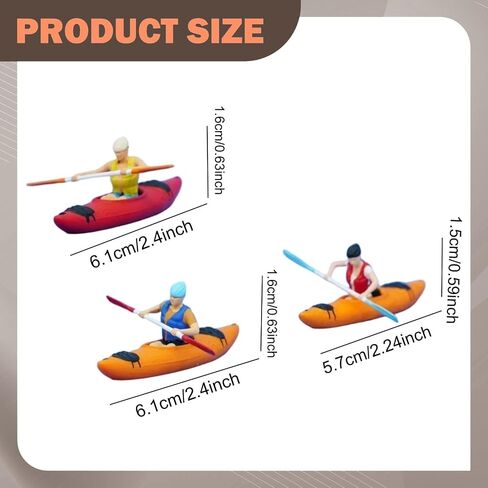 Mini Kayak Figure Model Multicolor Resin Boat Ornament for Dollhouse Lake in Saudi Arabia