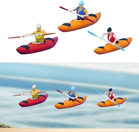Mini Kayak Figure Model Multicolor Resin Boat Ornament for Dollhouse Lake in Saudi Arabia