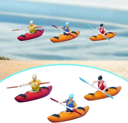 Mini Kayak Figure Model Multicolor Resin Boat Ornament for Dollhouse Lake in Saudi Arabia