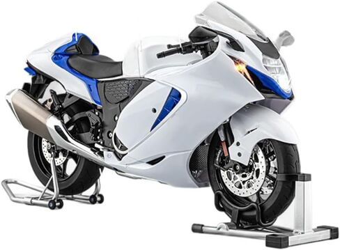 1/6 Scale Alloy RC Motorcycle Model with Ignition Function, Dynamic Spray Exhaust, Engine Sound LED Lights, RC Motorcycle Display Model Collectible Desk Decor (White) in Kuwait