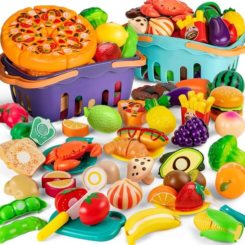 Cutting Play Food Toys for Kid, Pretend Play Kitchen Accessories, Fake Food in Saudi Arabia